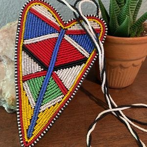 One of a kind bead heart necklace